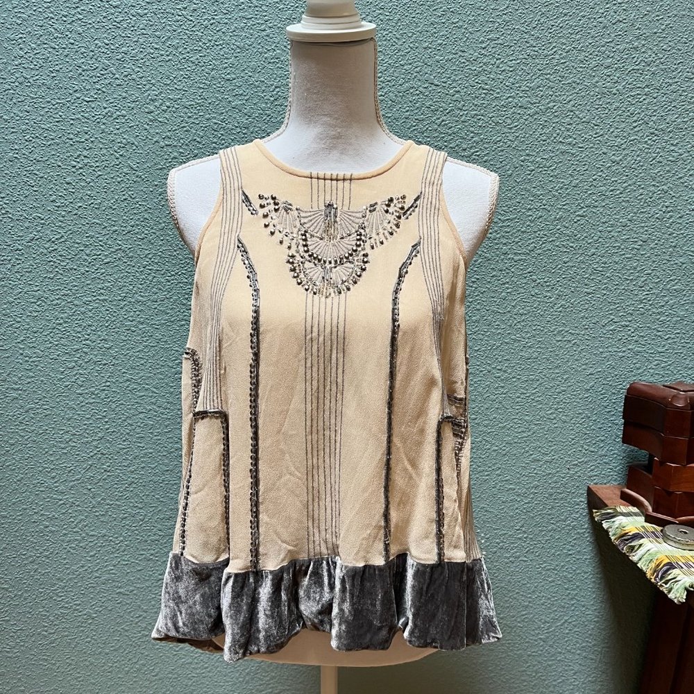 Anthropologie London Beaded Blouse